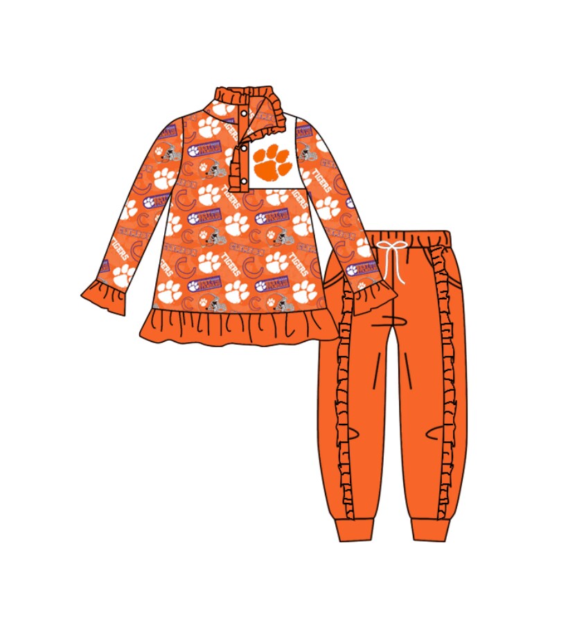 girls long sleeve ballgame outfit, moq 5