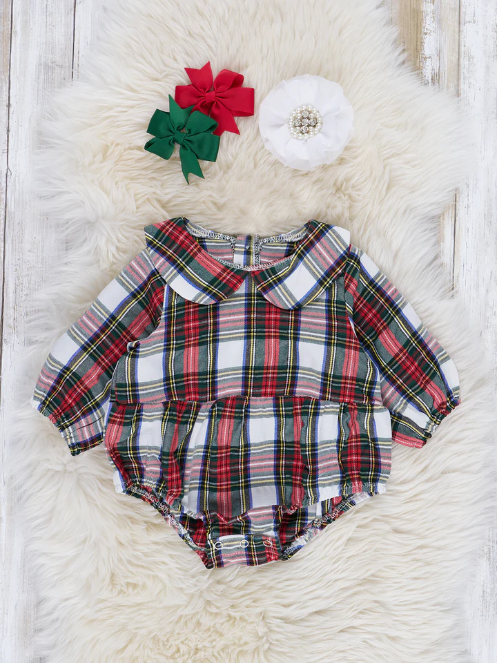 baby girl long sleeve Christmas shirt romper