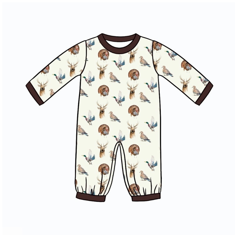 boy long sleeve mallard duck romper