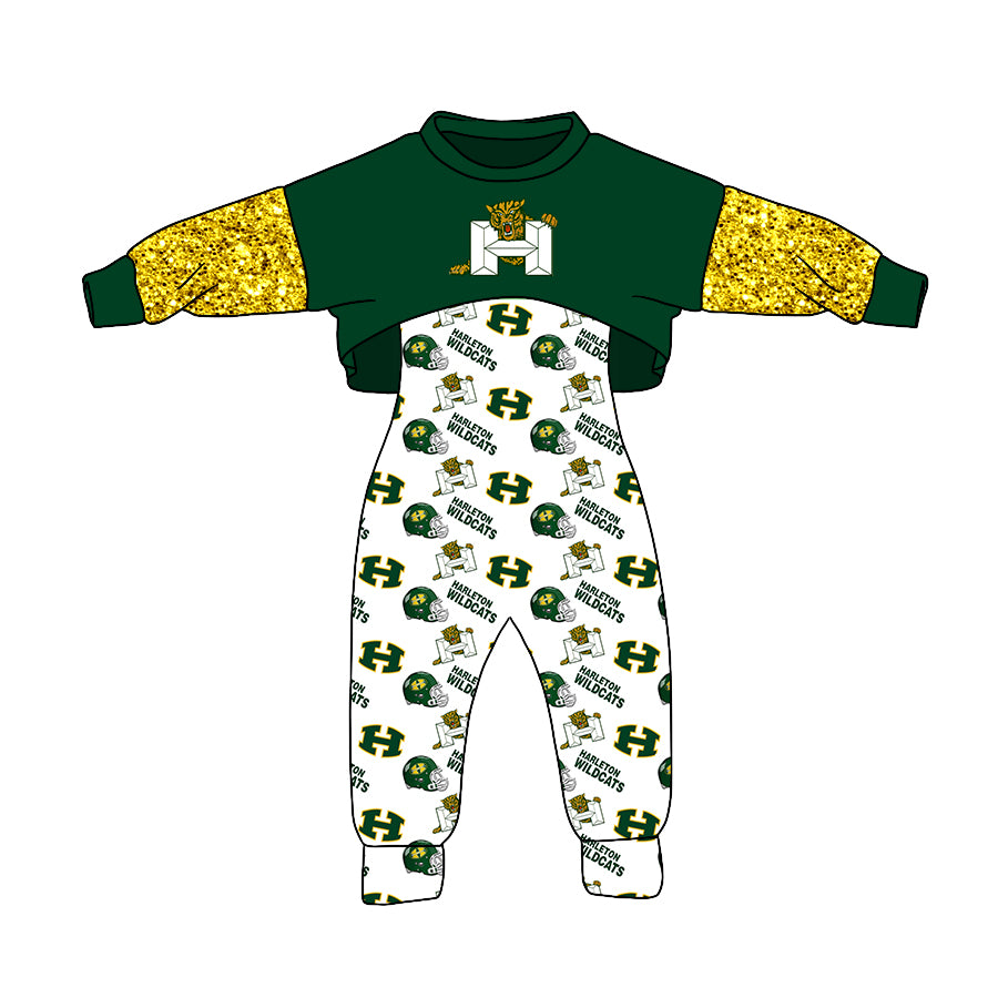 Girls game day team top suspender 2pcs clothes set