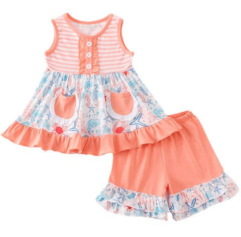 infant baby girls boutique floral clothing set