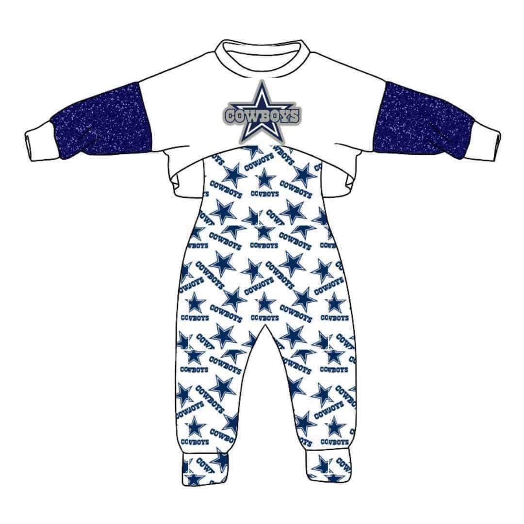 Girls game day team top suspender 2pcs clothes set