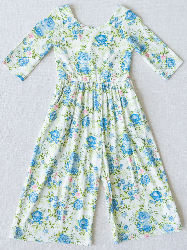 baby girls long sleeve floral romper jumpsuit