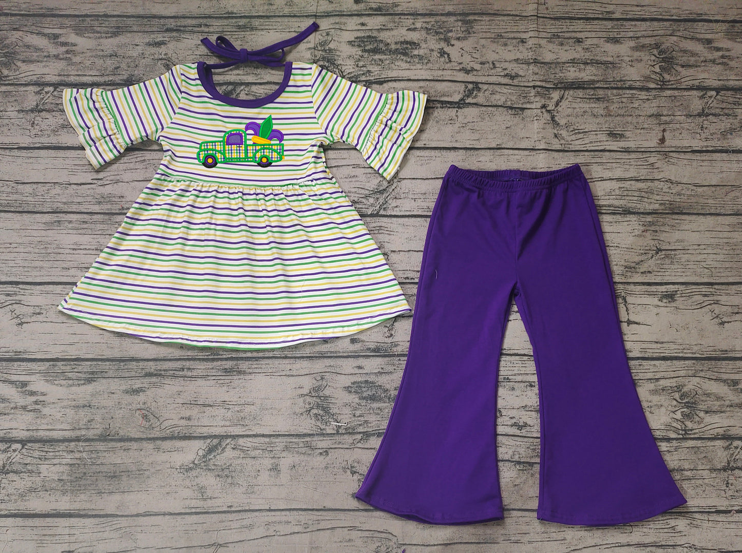 Mardi Gras baby girls holiday outfit preorder