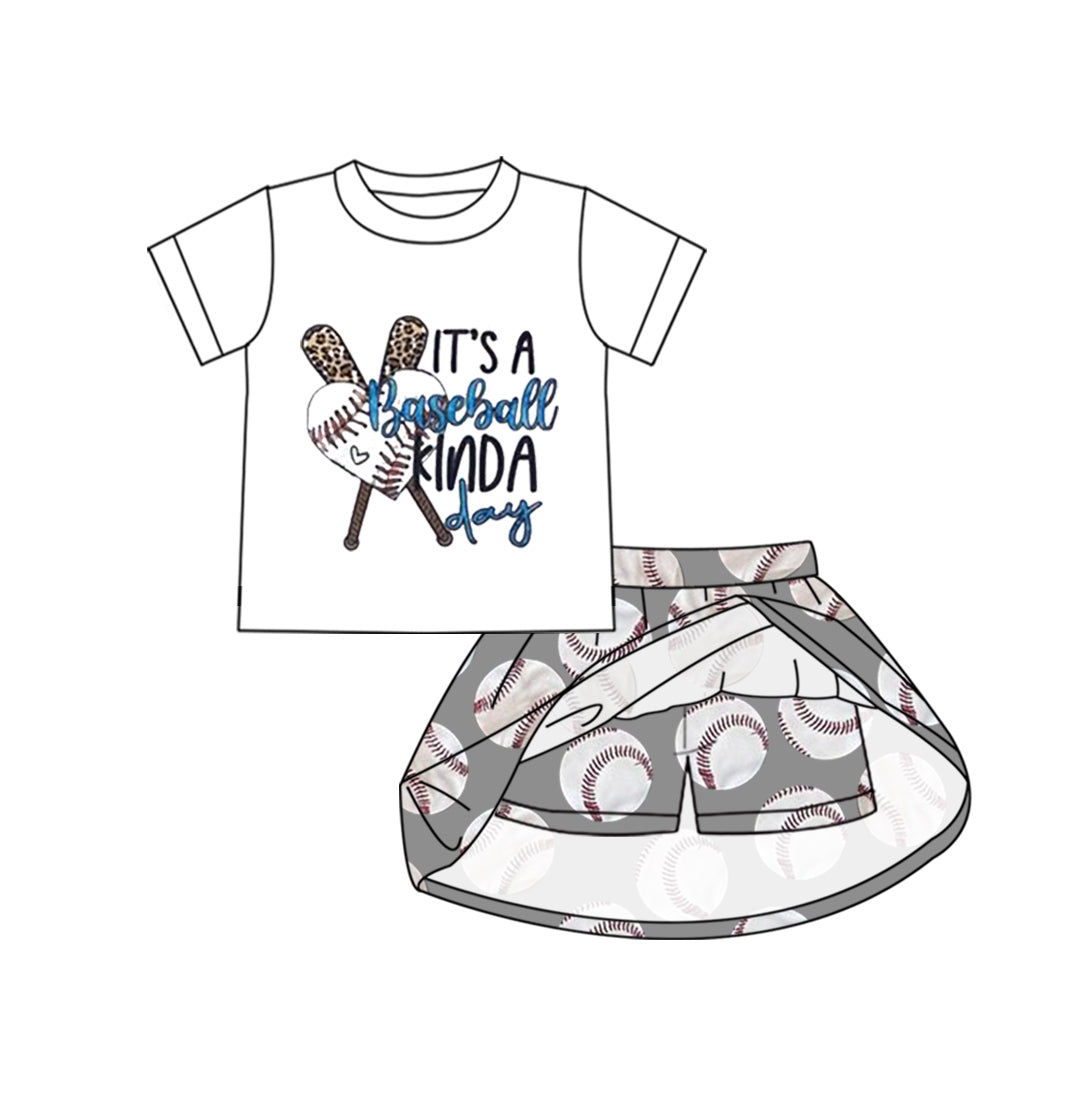 baseball game day baby girls outfit preorder