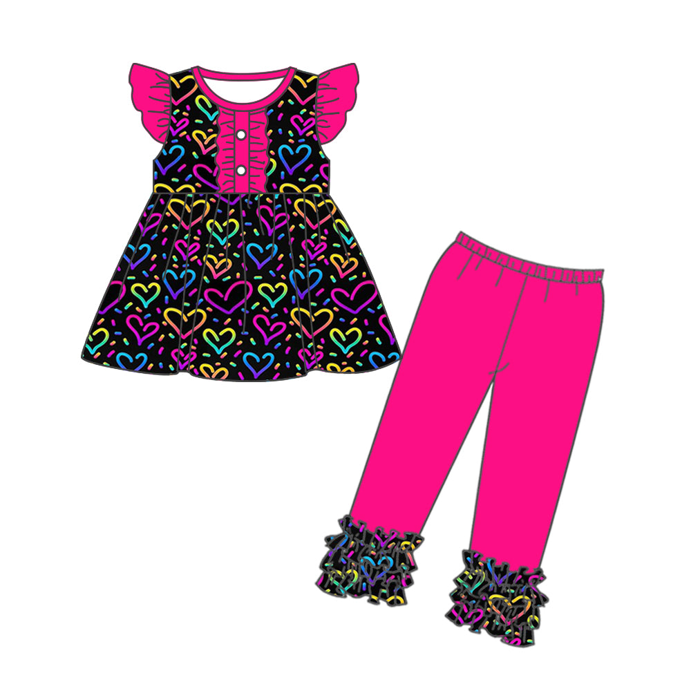 wholesale kids girls toddle valentines heart outfit