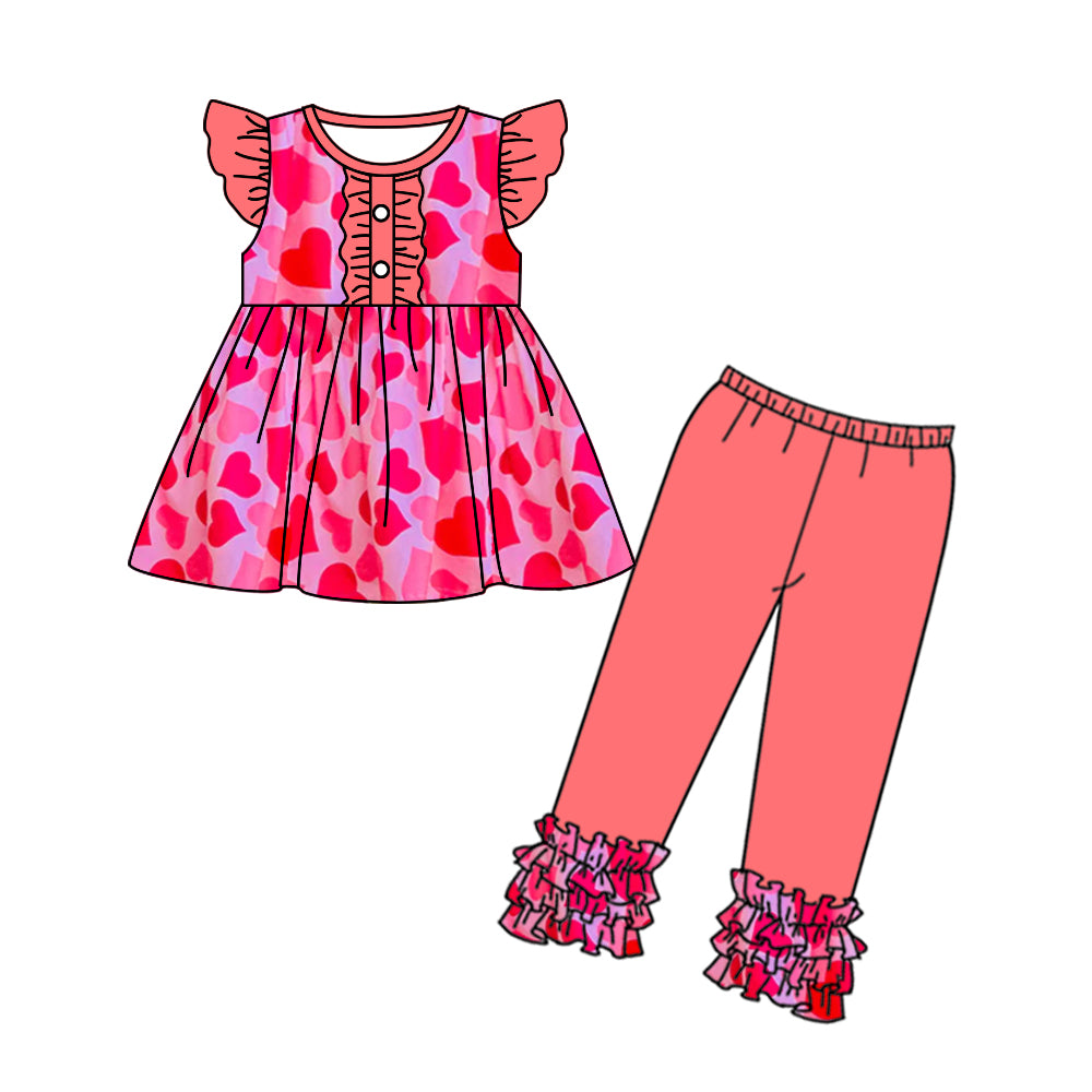 wholesale kids girls toddle valentines heart outfit
