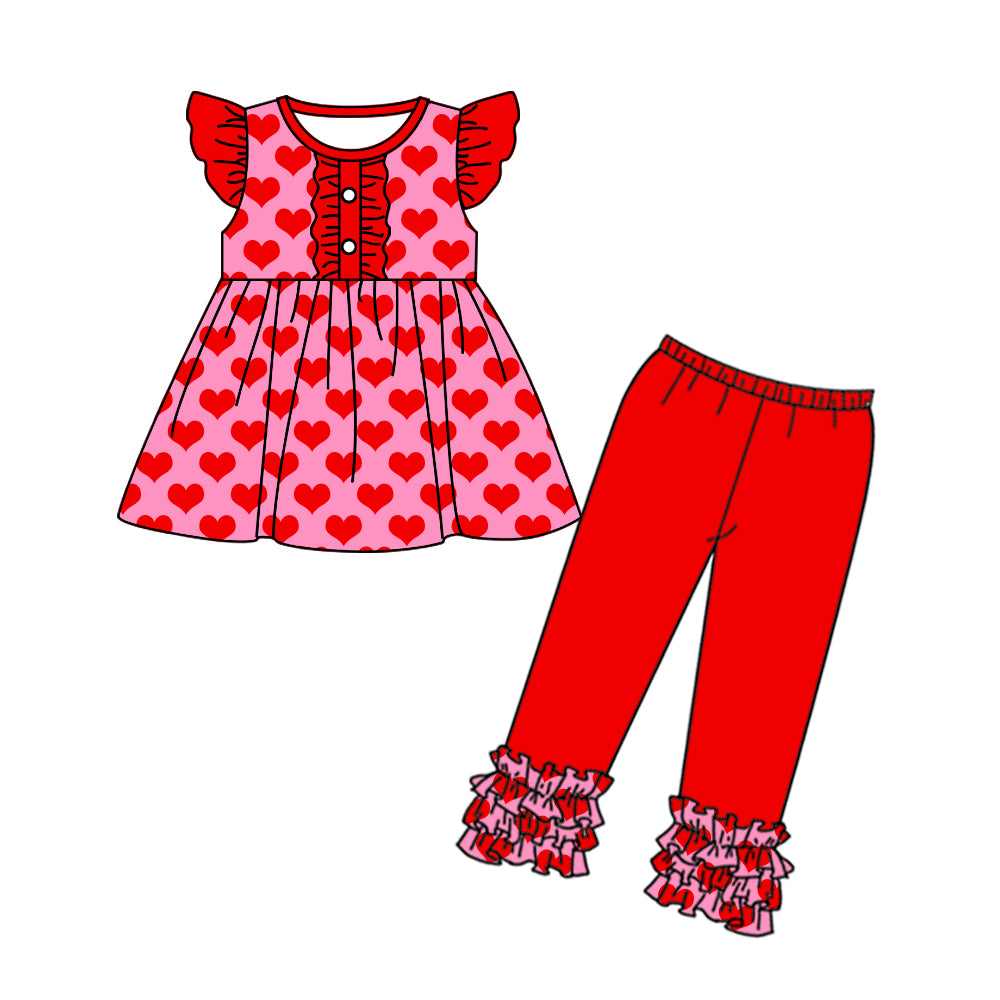 wholesale kids girls toddle valentines heart outfit