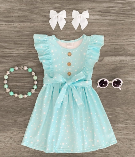 baby girls blue dot boutique dress