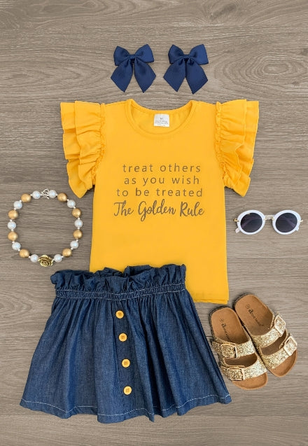 baby girls letter shirt jeans skirt 2pcs outfit