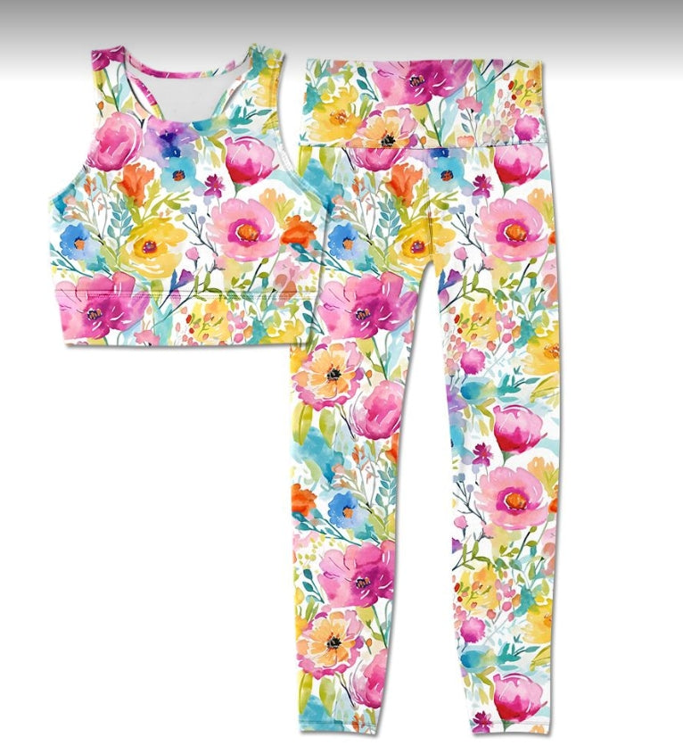 Adult western floral yoga clothes