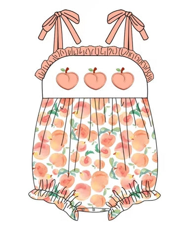 infant baby girls summer peach romper