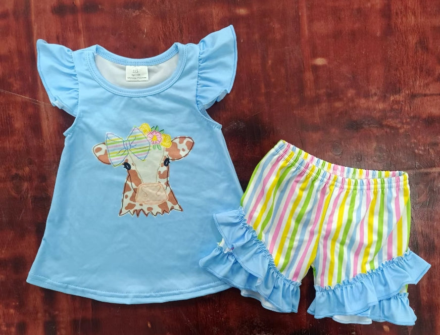 wholesale girl farm cow clothing set
