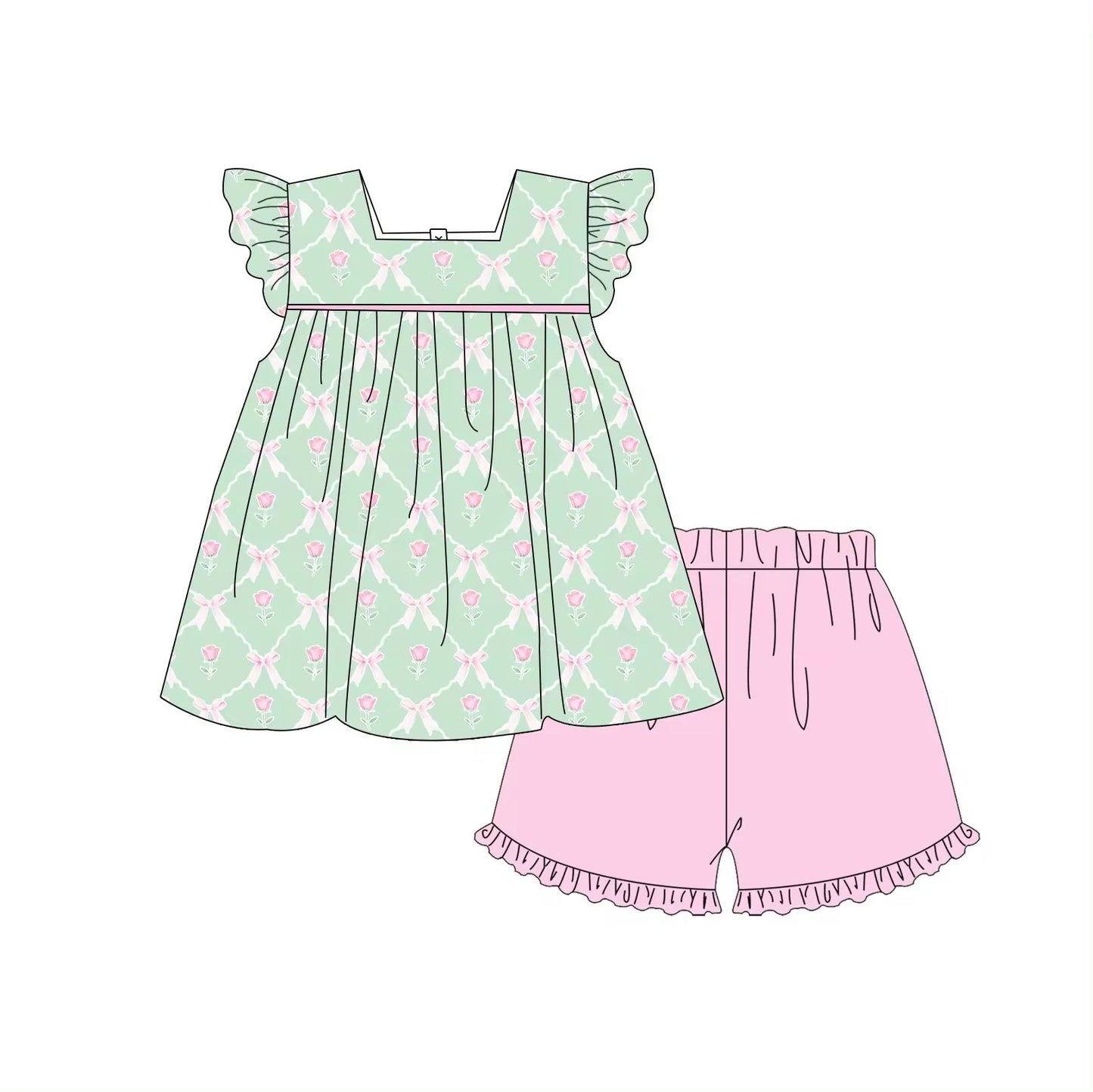 baby girls summer shorts outfit