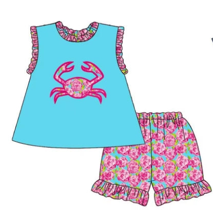 baby girls floral crab summer clothes