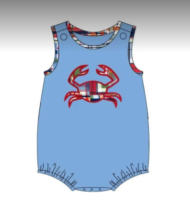 toddle baby boy beach crab romper