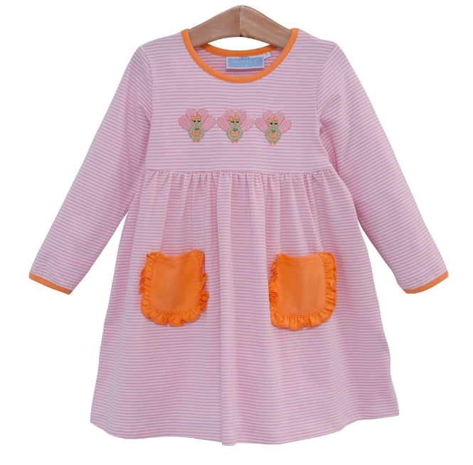 baby girl thanksgiving turkey long sleeve dress