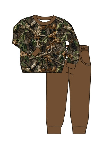 infant baby boy brown camo fall winter clothes