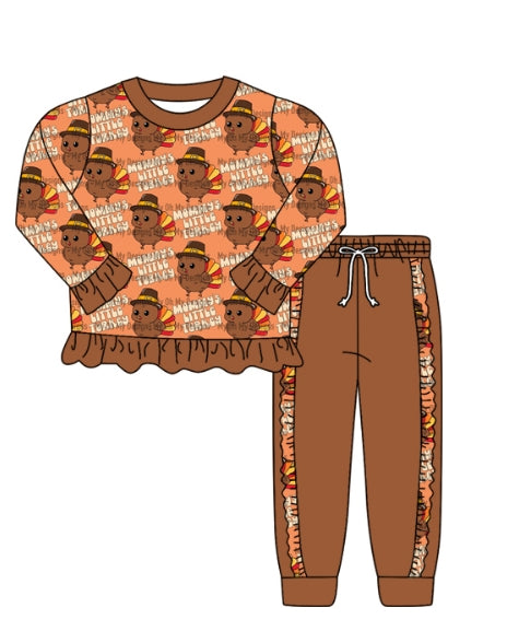 infant baby girl thanksgiving turkey fall winter clothes
