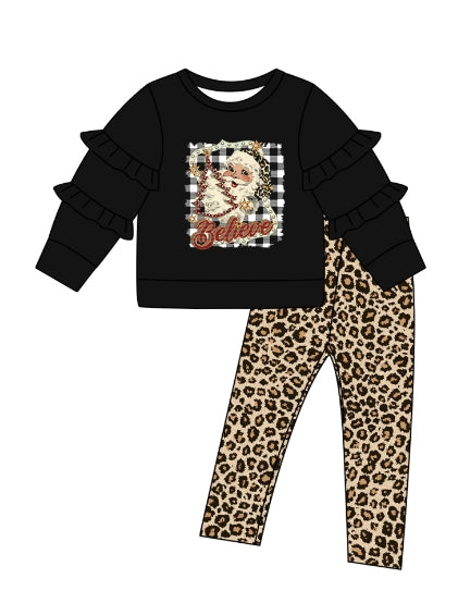 infant baby girl christmas santa claus believe fall winter clothes