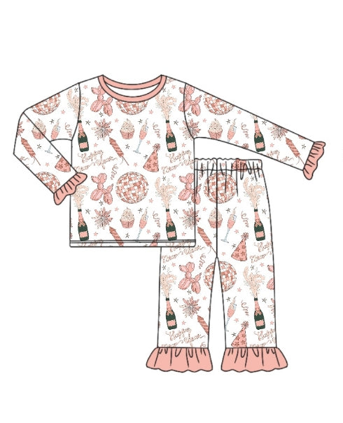 Happy New Year Baby Girls Matching Clothes