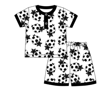 baby boy soccer design summer outfit