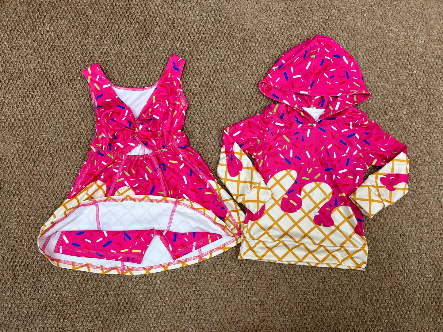 Baby girls hot pink active wear athletic summer yoga matching clothes