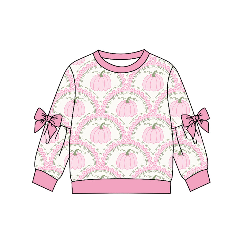 Kids fall pumpkin long sleeve top factory wholesale price