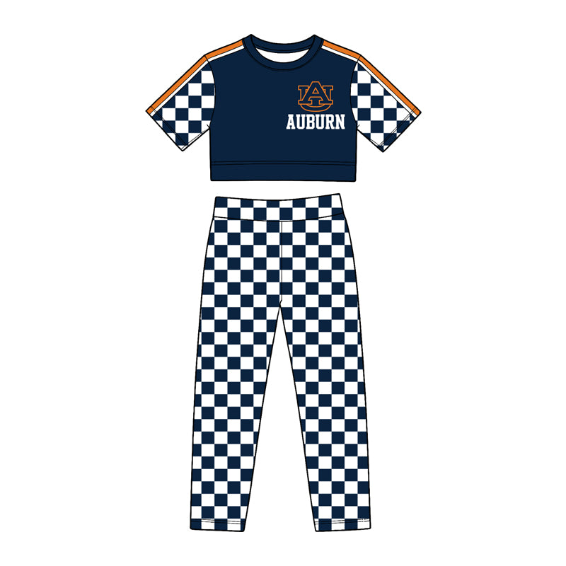 Toddle kids girl auburn custom design short sleeve outfit