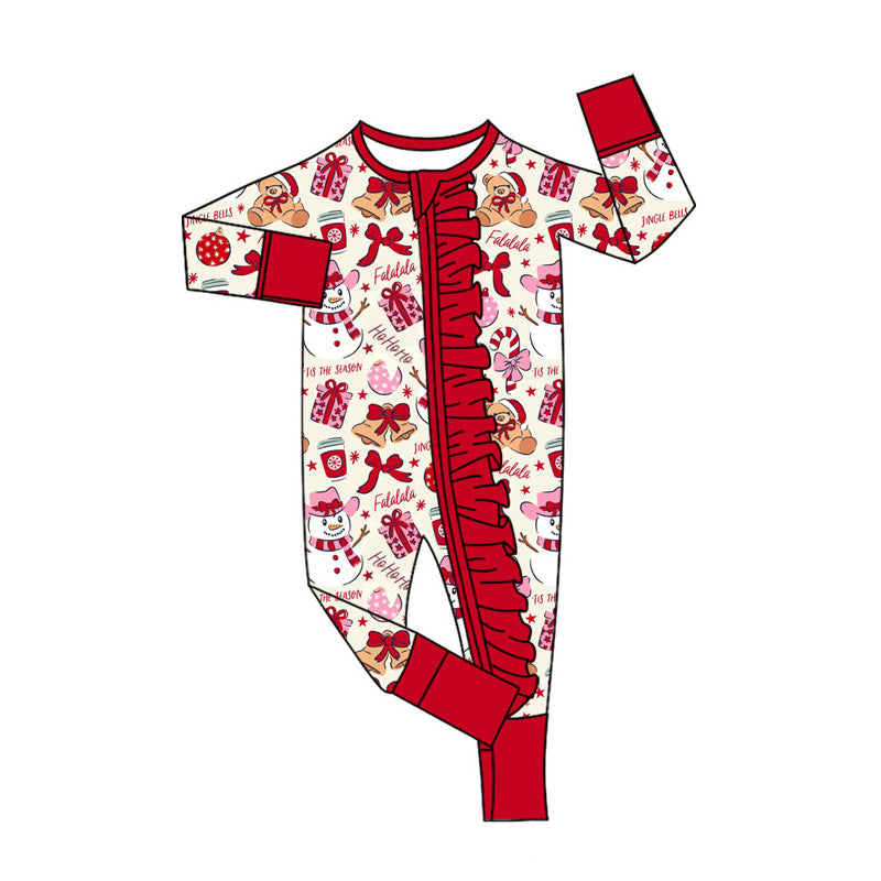 Toddle kids Christmas snowman design matching outfit