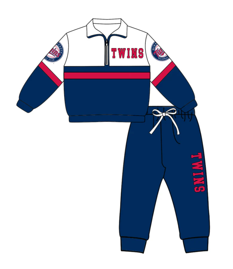 Kids long sleeve team pullover top matching pants outfit wholesal factory price