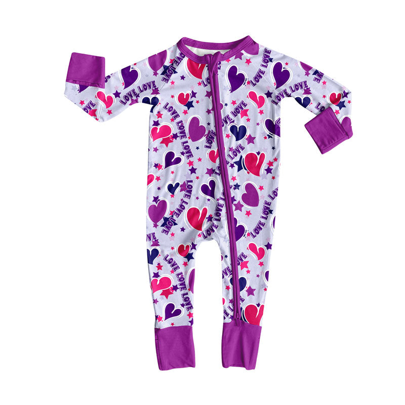 Toddle baby valentines day heart design long sleeve romper wholesale factory price