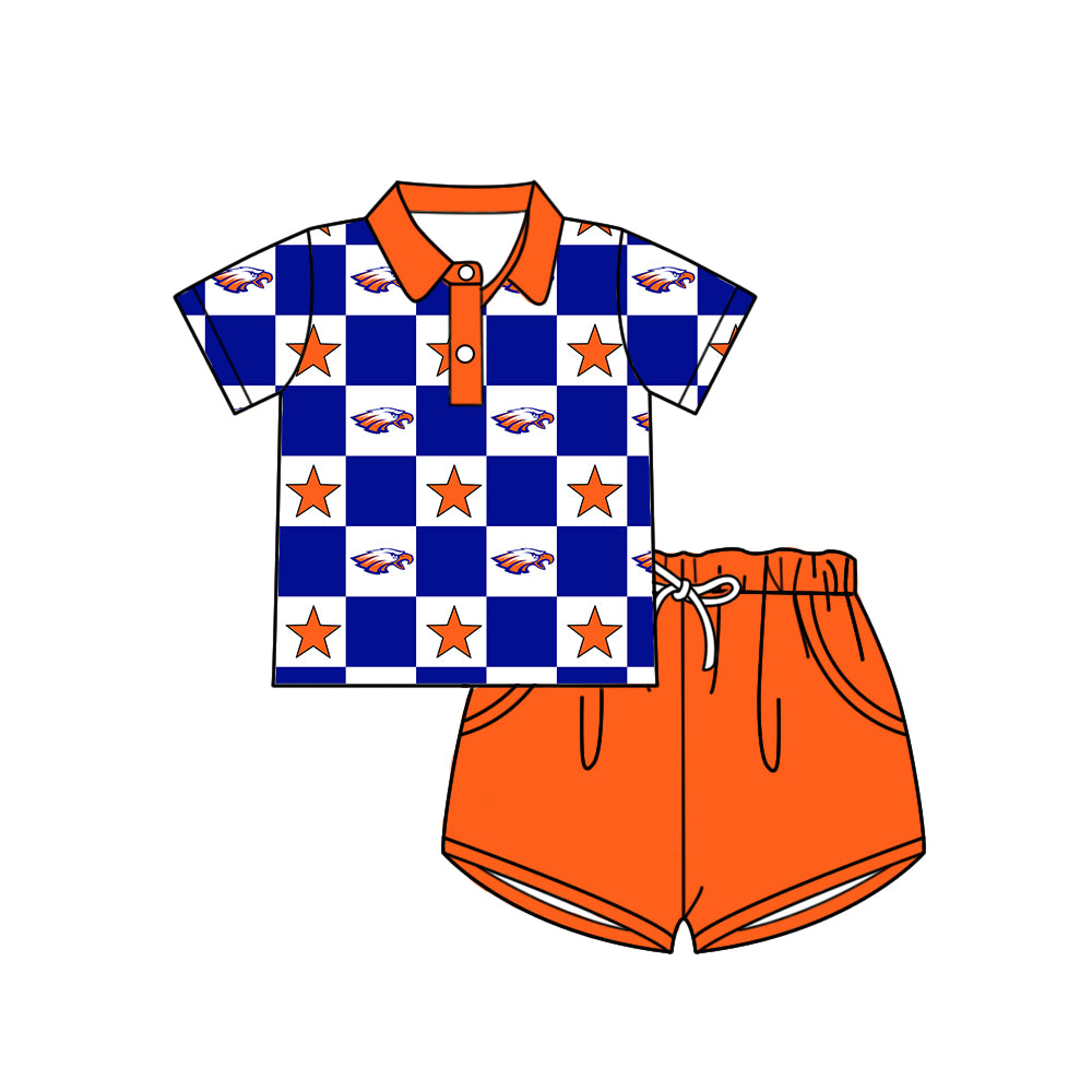 Custom team top matching shorts boy summer outfit