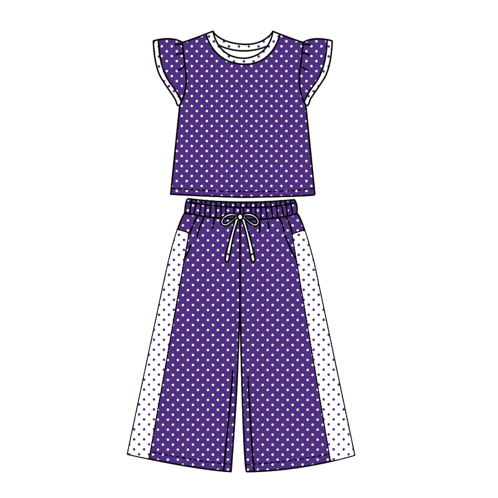 Toddle kids flutter sleeve polka dots design summer outfit
