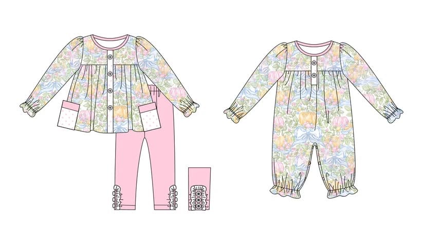 Toddle kids floral design matching outfit