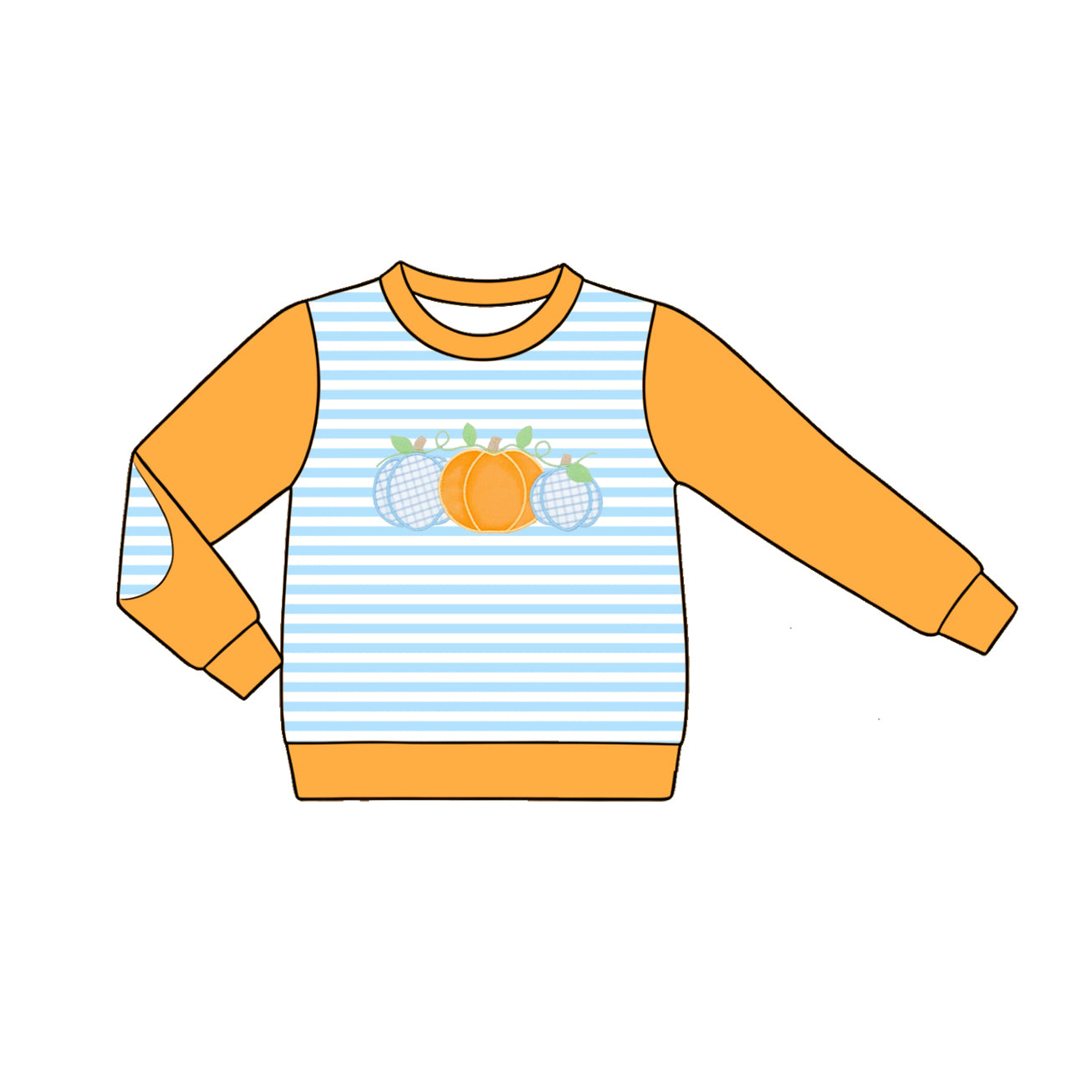 Kids fall pumpkin long sleeve pullover top