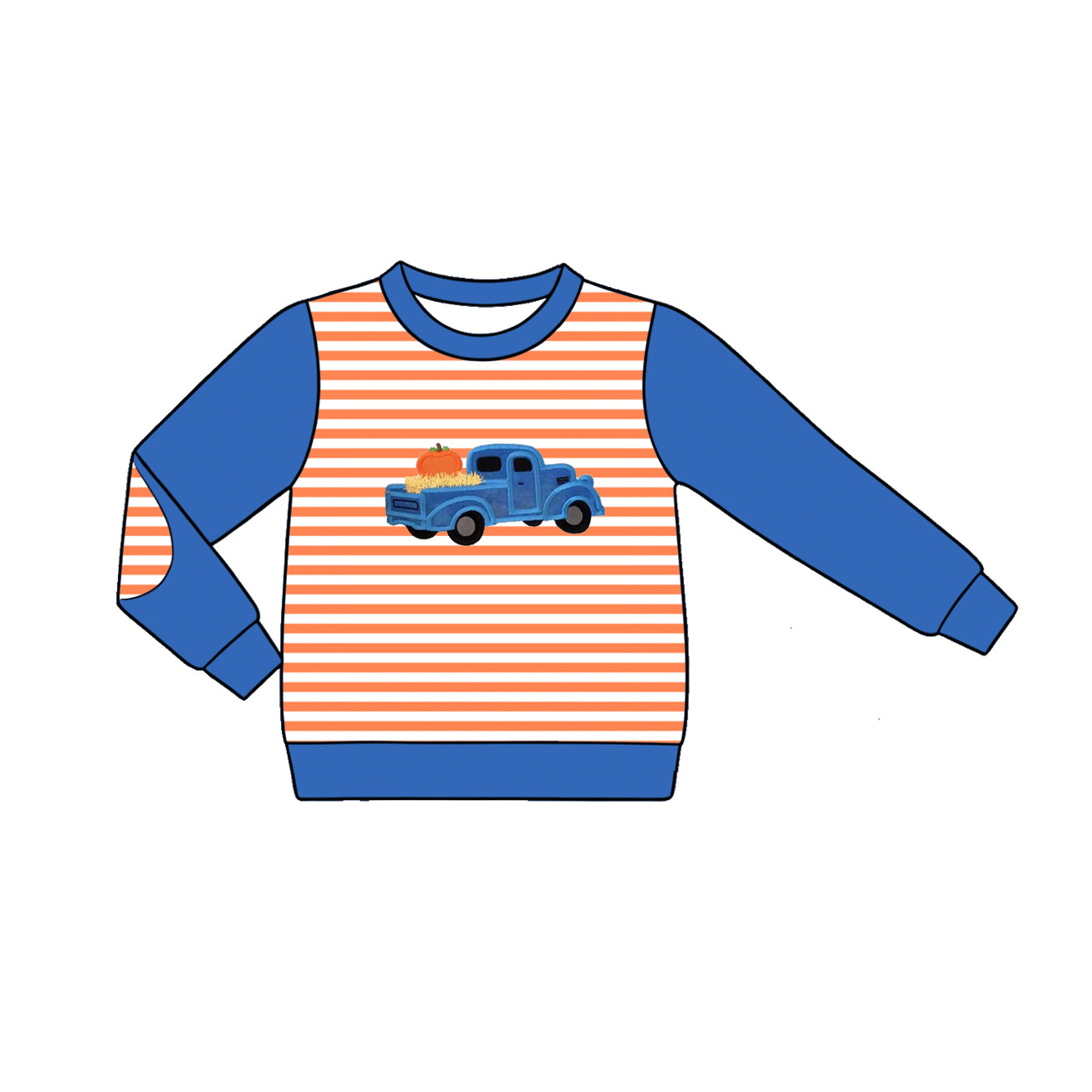 Kids fall pumpkin long sleeve pullover top