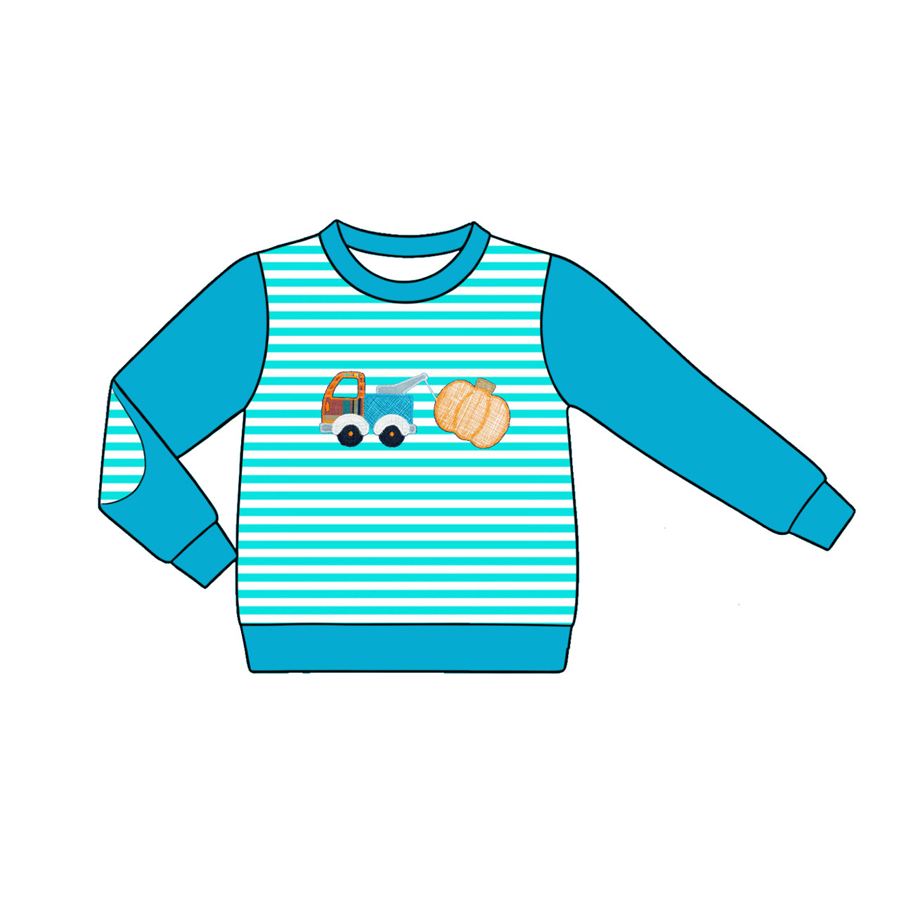 Kids fall pumpkin long sleeve pullover top