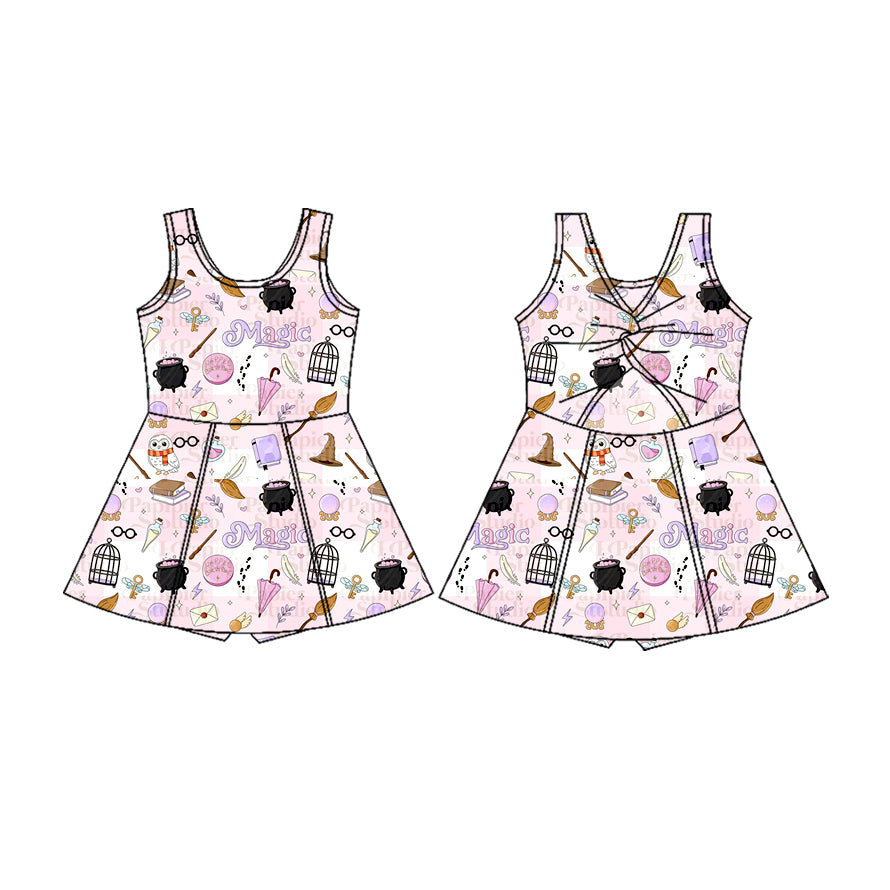 Toddle girls wholesale custom magic design yoga dress