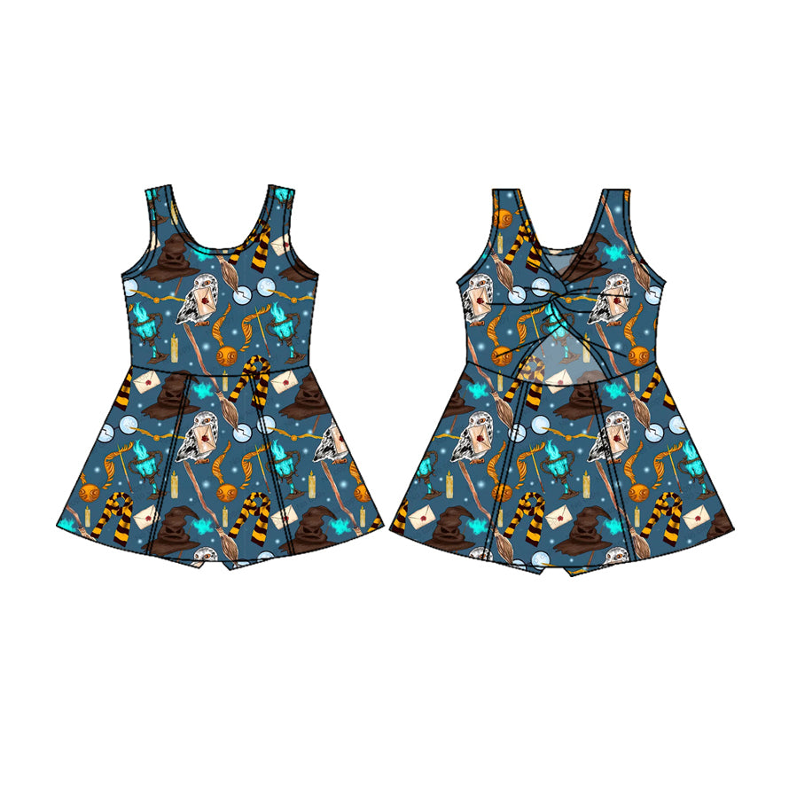 Toddle girls wholesale custom magic design yoga dress