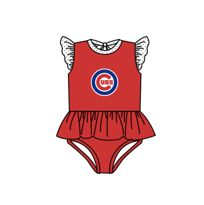 Girls one piece custom team design swimwear