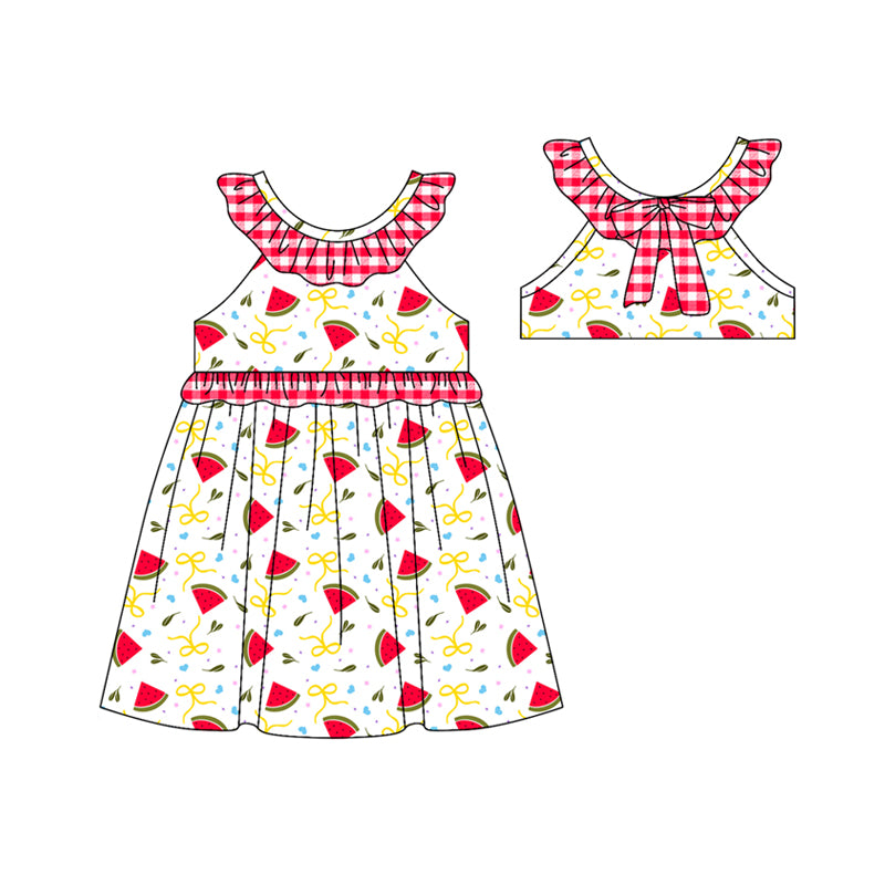 wholesale kids clothes custom watermelon design dress