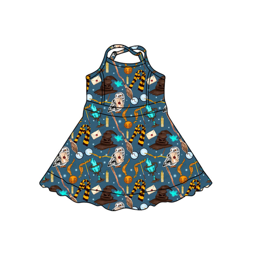 Toddle girls wholesale custom magic design yoga dress