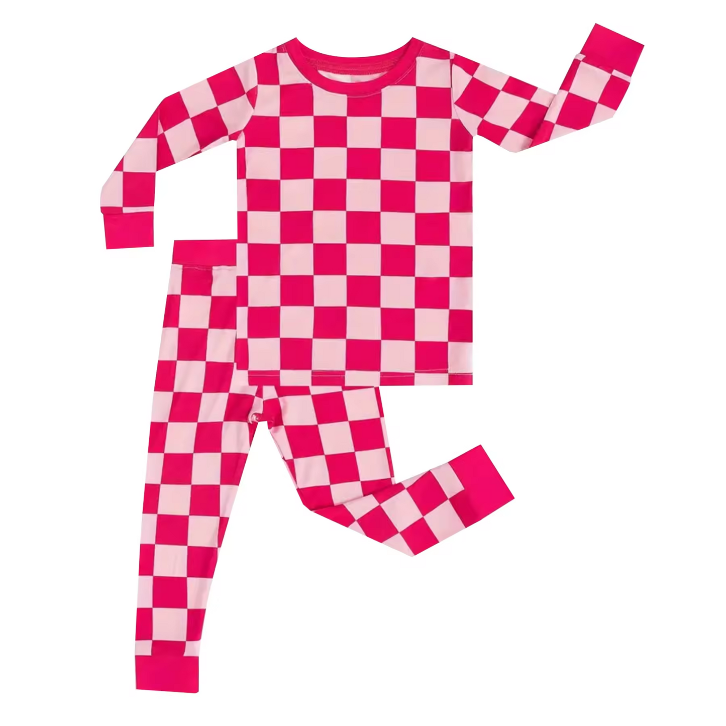 wholesale baby long sleeve checkered pants outfit