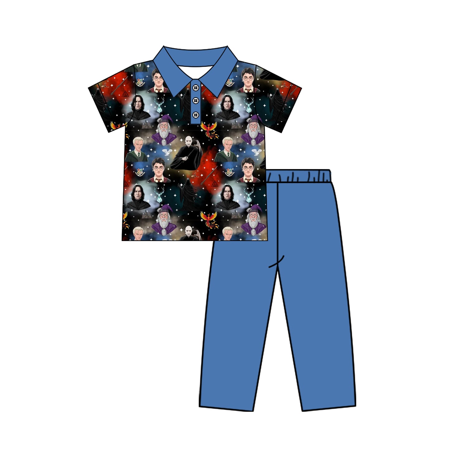 baby boy short sleeve magic top matching pants custom design outfit