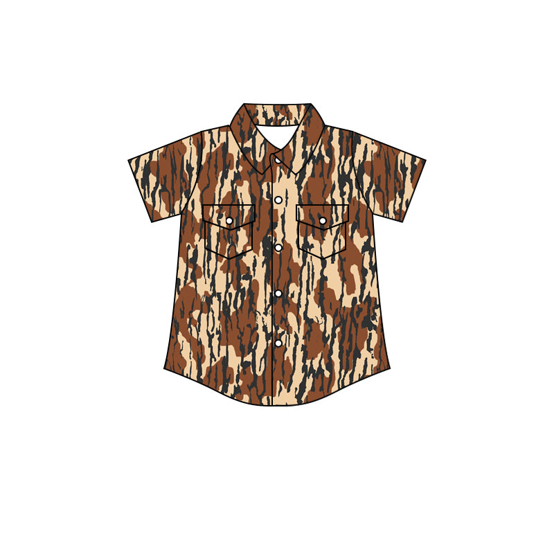 Kids short sleeve camouflage pocket shirt