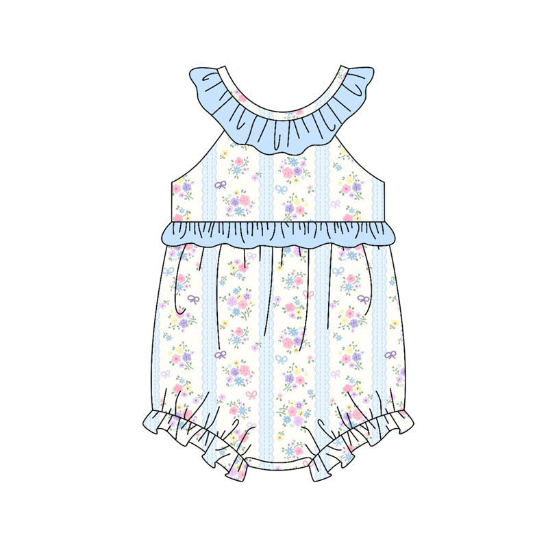 Floral design kids baby holiday romper