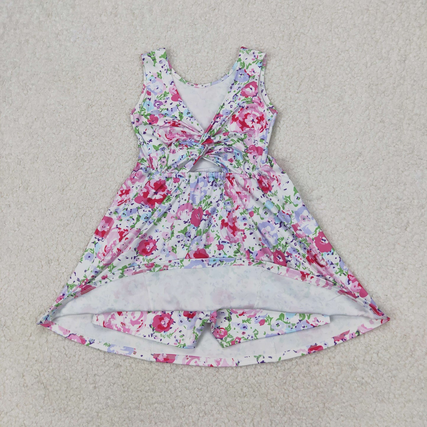 Toddle baby girls purple floral active wear athletic summer dress