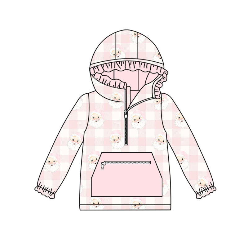 Christmas Santa kids girls baby long sleeve hoodie top