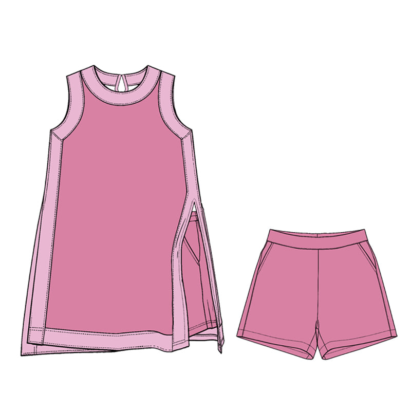 baby girls sleeveless dress matching shorts yoga clothing set